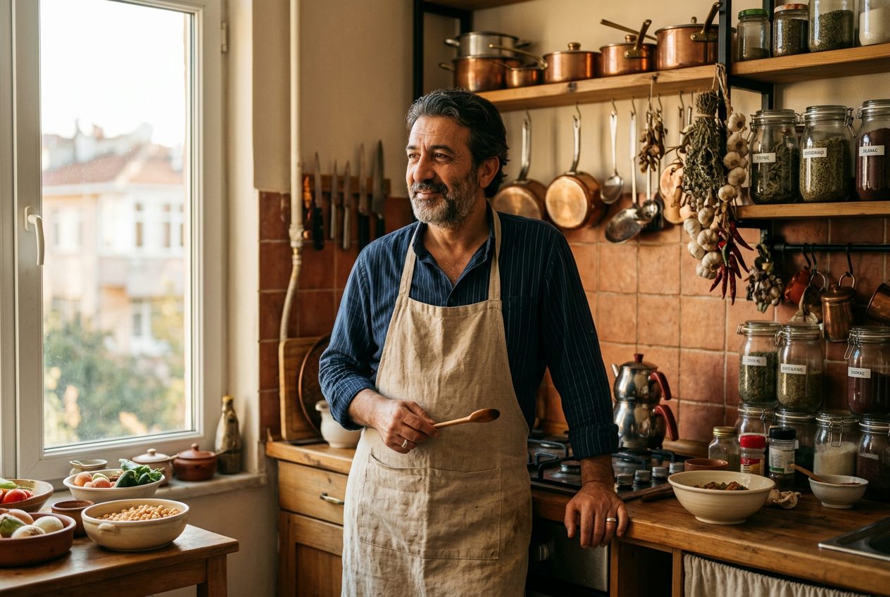 Murat Doğan in his Istanbul kitchen